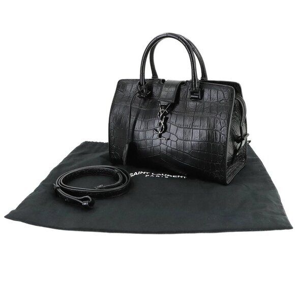 SAINT LAURENT PARIS Baby Cabas Hand Shoulder Bag Black 400914 90280684 - Picture 1 of 10